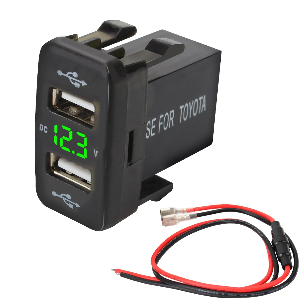 Двойной USB QC автомобильное зарядное устройство 12-24V Быстрая зарядка для Мобильный телефон для Toyota адаптер питания
Двойной USB QC автомобильное зарядное устройство 12-24V Быстрая зарядка для Мобильный телефон для Toyota адаптер питания