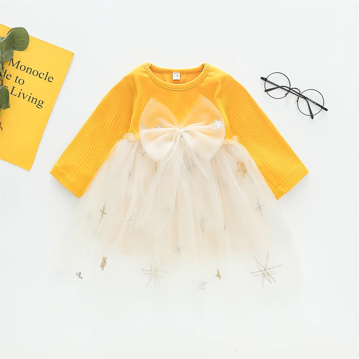 Girls' Long Sleeved Dress Spring And Autumn Bow Glittering Mesh Spliced Knitted Princess Party Birthday Dress
Girls' Long Sleeved Dress Spring And Autumn Bow Glittering Mesh Spliced Knitted Princess Party Birthday Dress