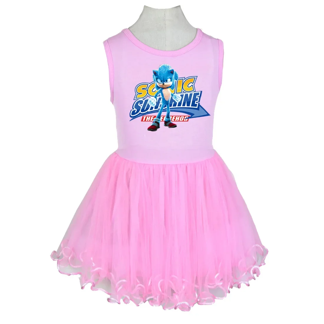 

Sonic Mesh Skirt Girls Princess Dress Sunset Skirt Mesh Puff Skirt Comfortable