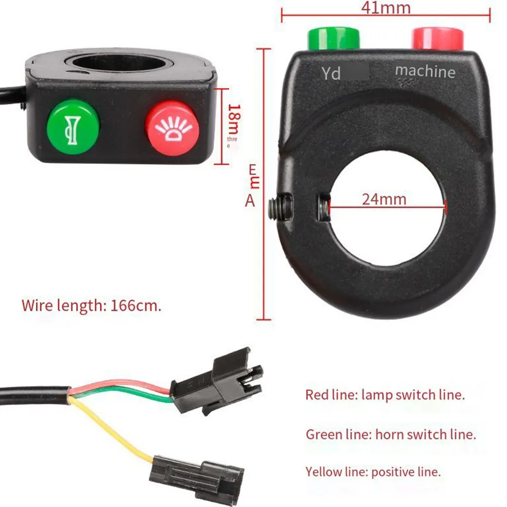 Dual Function Combination Switch Headlight Switch Durable Ebike Electric Bicycle Scooter Horn Button Switch Handlebar Control
Dual Function Combination Switch Headlight Switch Durable Ebike Electric Bicycle Scooter Horn Button Switch Handlebar Control