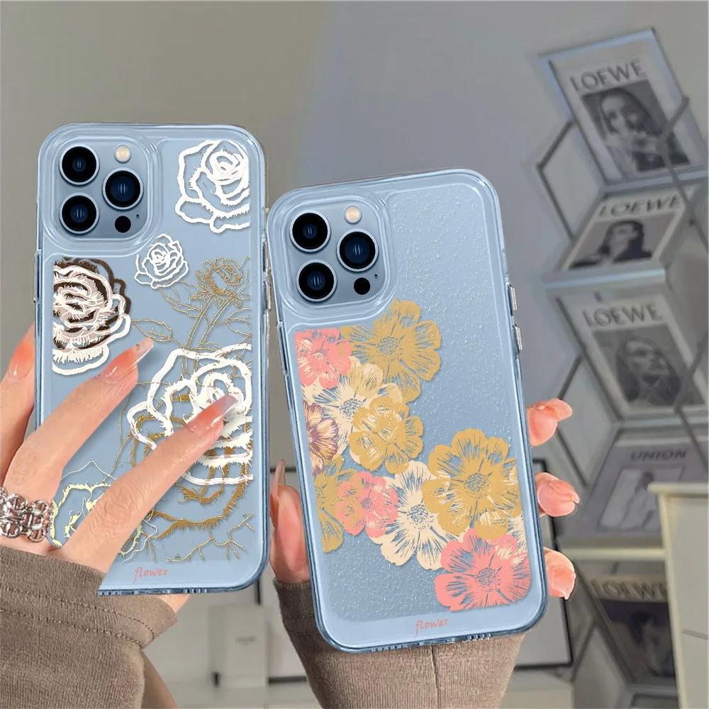 Flower Floral Case Coque for Iphone 14 13 12 Mini 11 Pro Max XS X XR Transparent PC+TPU Hard Fundas Protection Back Shell Cover
Flower Floral Case Coque for Iphone 14 13 12 Mini 11 Pro Max XS X XR Transparent PC+TPU Hard Fundas Protection Back Shell Cover