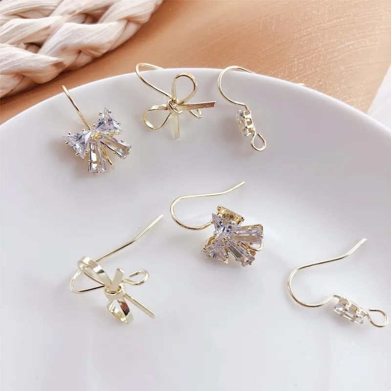 10Pcs Zircon Bowknot Earring Setting Ear Drop Stud Accessories For DIY Material Handmade Craft Jewelry Finding Components
10Pcs Zircon Bowknot Earring Setting Ear Drop Stud Accessories For DIY Material Handmade Craft Jewelry Finding Components