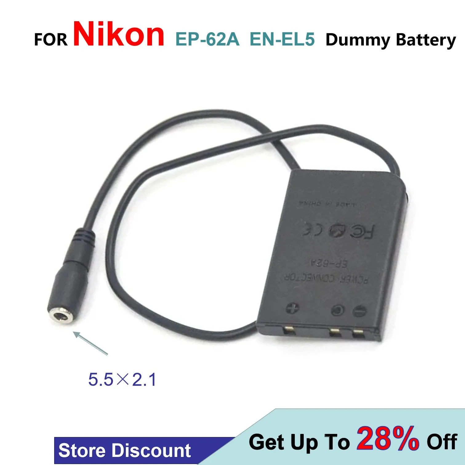 

EN-EL5 ENEL5 Dummy Battery EP-62A DC Coupler Fit Power Charger For Nikon Coolpix 3700 4200 5200 5900 7900 P3 P80 P90 P100 P5000