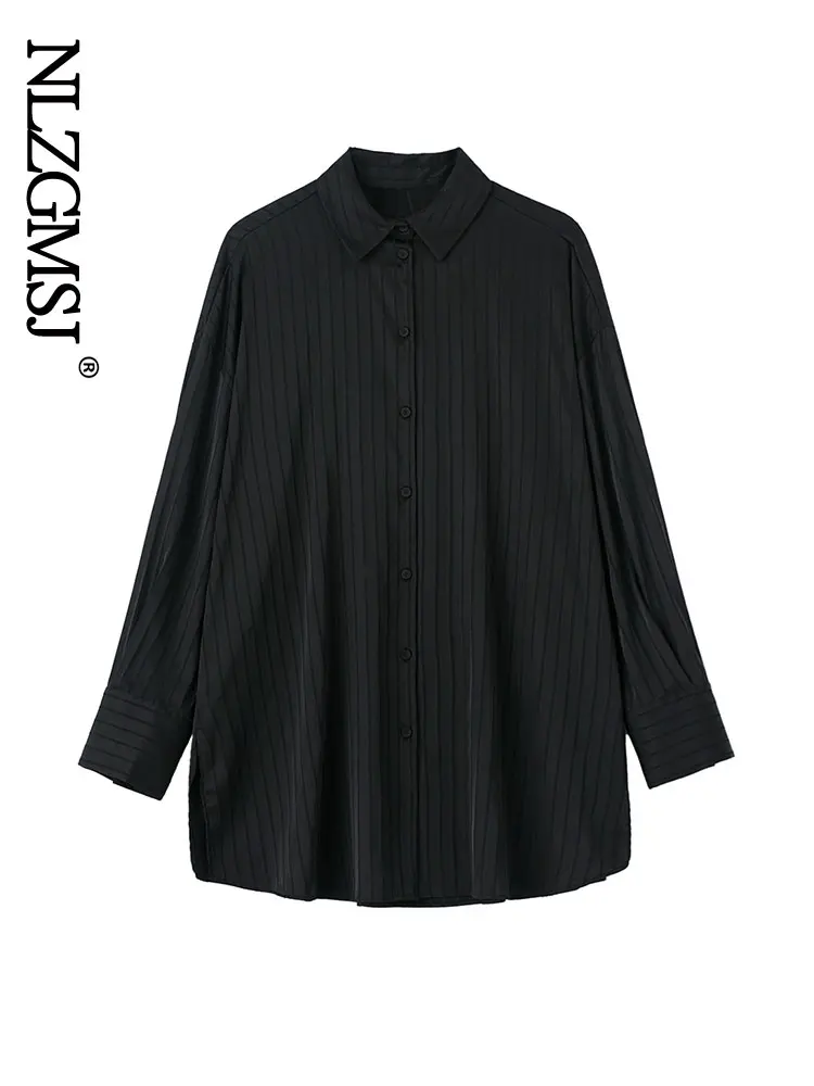 Nlzgmsj 2022 Women Black Striped Spring Autumn Shirts Women Blouse Lapel Long Sleeve Loose Fit Shirt Fashion Women Tops 202206
Nlzgmsj 2022 Women Black Striped Spring Autumn Shirts Women Blouse Lapel Long Sleeve Loose Fit Shirt Fashion Women Tops 202206
