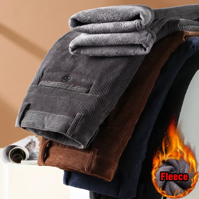 NEW IN Men's Fleece Corduroy Pants Business Fashion Classic Style Thick Warm Stretch Trousers Male Brand Clothing
NEW IN Men's Fleece Corduroy Pants Business Fashion Classic Style Thick Warm Stretch Trousers Male Brand Clothing