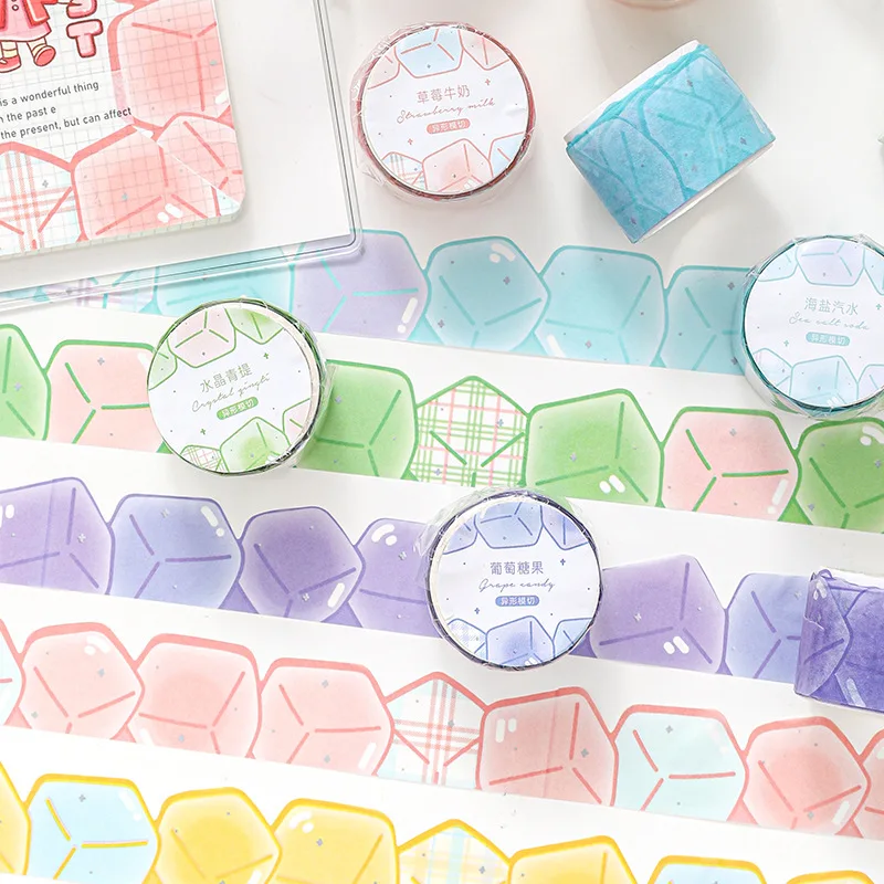 

Washi ленты, двухцветная лента для маскировки сломанного льда, японская бумажная клейкая лента для скрапбукинга, Декоративные Канцтовары «сделай сам», школьные принадлежности