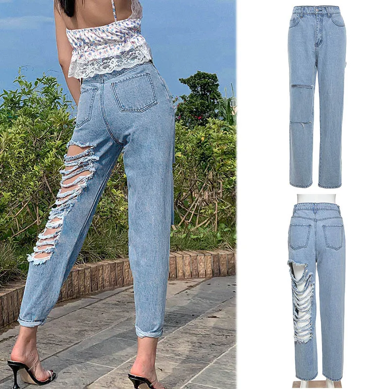 Повседневные рваные джинсы с дырками, женские узкие брюки в стиле хип-хоп, осенняя версия рваных джинсов, уличная одежда, джинсовые брюки
Повседневные рваные джинсы с дырками, женские узкие брюки в стиле хип-хоп, осенняя версия рваных джинсов, уличная одежда, джинсовые брюки