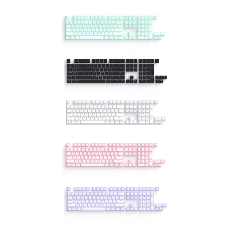 

104 Keys Keyboard Cap Mechanical Keyboard Keycaps Silicone Set Backlights Double Layer Keycaps Silent for Mechanical