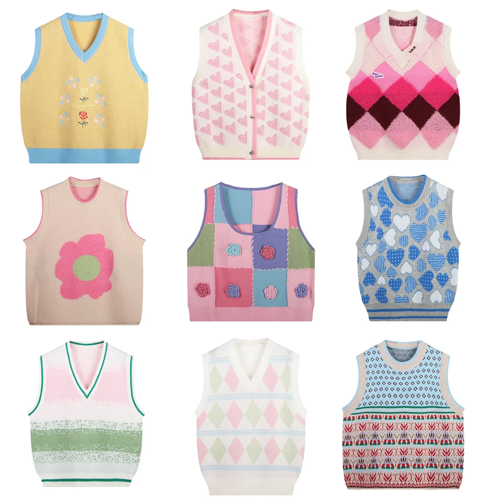 Japan Style Cute Women Sweater Vest Printed Sleeveless Loose Outerwear Knitted Waistcoat 2022 Vintage Y2K Autumn Pullovers Tops
Japan Style Cute Women Sweater Vest Printed Sleeveless Loose Outerwear Knitted Waistcoat 2022 Vintage Y2K Autumn Pullovers Tops