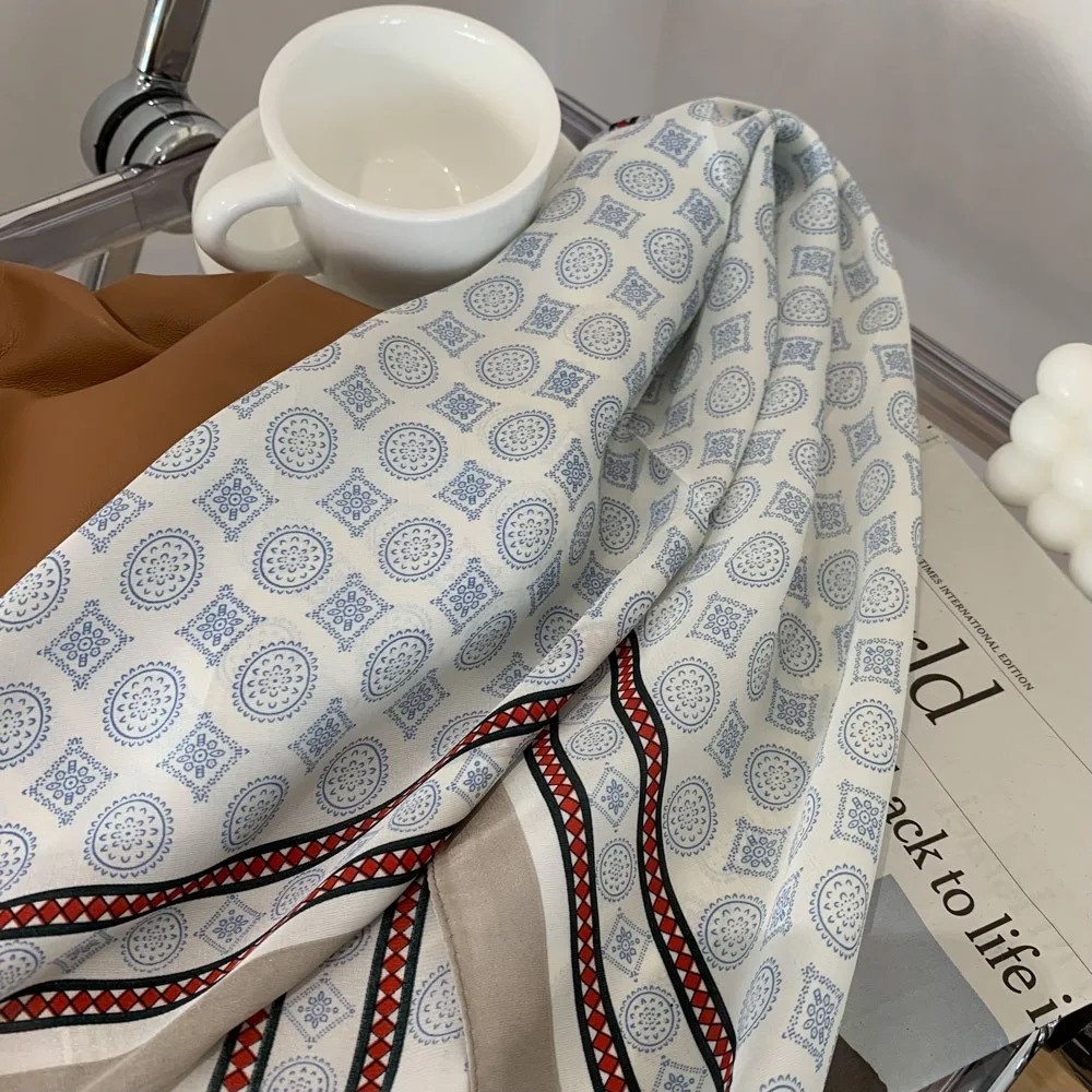 Luxury Brand Women Silk Square Scarf Geometric Design Hairband Headscarf Female Shawl Wrap Small Hijab Bag Handle Ribbon 70*70cm
Luxury Brand Women Silk Square Scarf Geometric Design Hairband Headscarf Female Shawl Wrap Small Hijab Bag Handle Ribbon 70*70cm