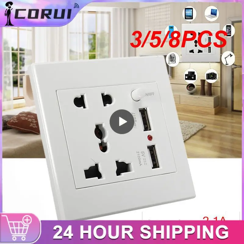 8PCS Universal 2100mA 5V 2 USB Wall Socket AC 110-250V Smart Home Wall Charger 2 Ports USB Outlet Power Charger For Phone
8PCS Universal 2100mA 5V 2 USB Wall Socket AC 110-250V Smart Home Wall Charger 2 Ports USB Outlet Power Charger For Phone