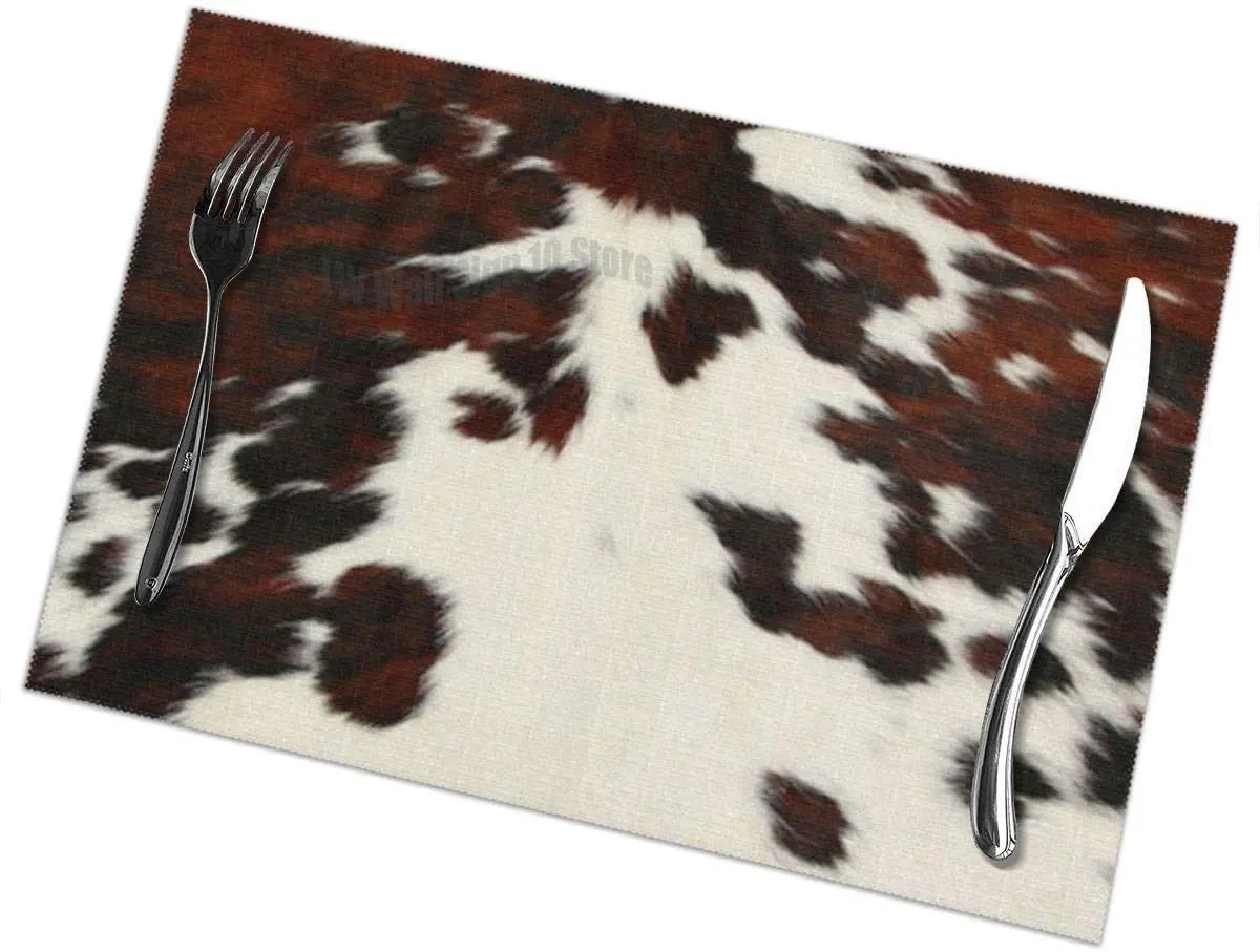 Cow Spots Table Mats Placemats Countertop Protection for Kitchen Dining Table Heat Resistant Baking Mat(12x18 inch) Set of 6
Cow Spots Table Mats Placemats Countertop Protection for Kitchen Dining Table Heat Resistant Baking Mat(12x18 inch) Set of 6