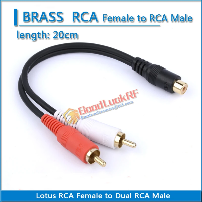 

High-quality Lotus RCA Female to Dual 2 RCA Male Plug 20cm Coaxial Audio Adapter Coax RF Converter Adapters