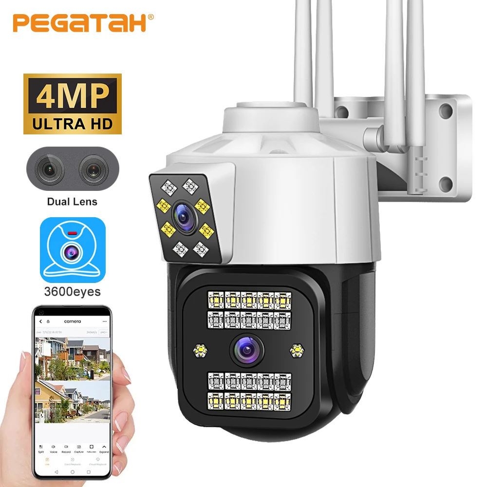 4MP IP Camera WiFi PTZ Security CCTV Camera Dual-Lens Color Night Vision Auto Tracking Outdoor Video Surveillance Cameras
4MP IP Camera WiFi PTZ Security CCTV Camera Dual-Lens Color Night Vision Auto Tracking Outdoor Video Surveillance Cameras