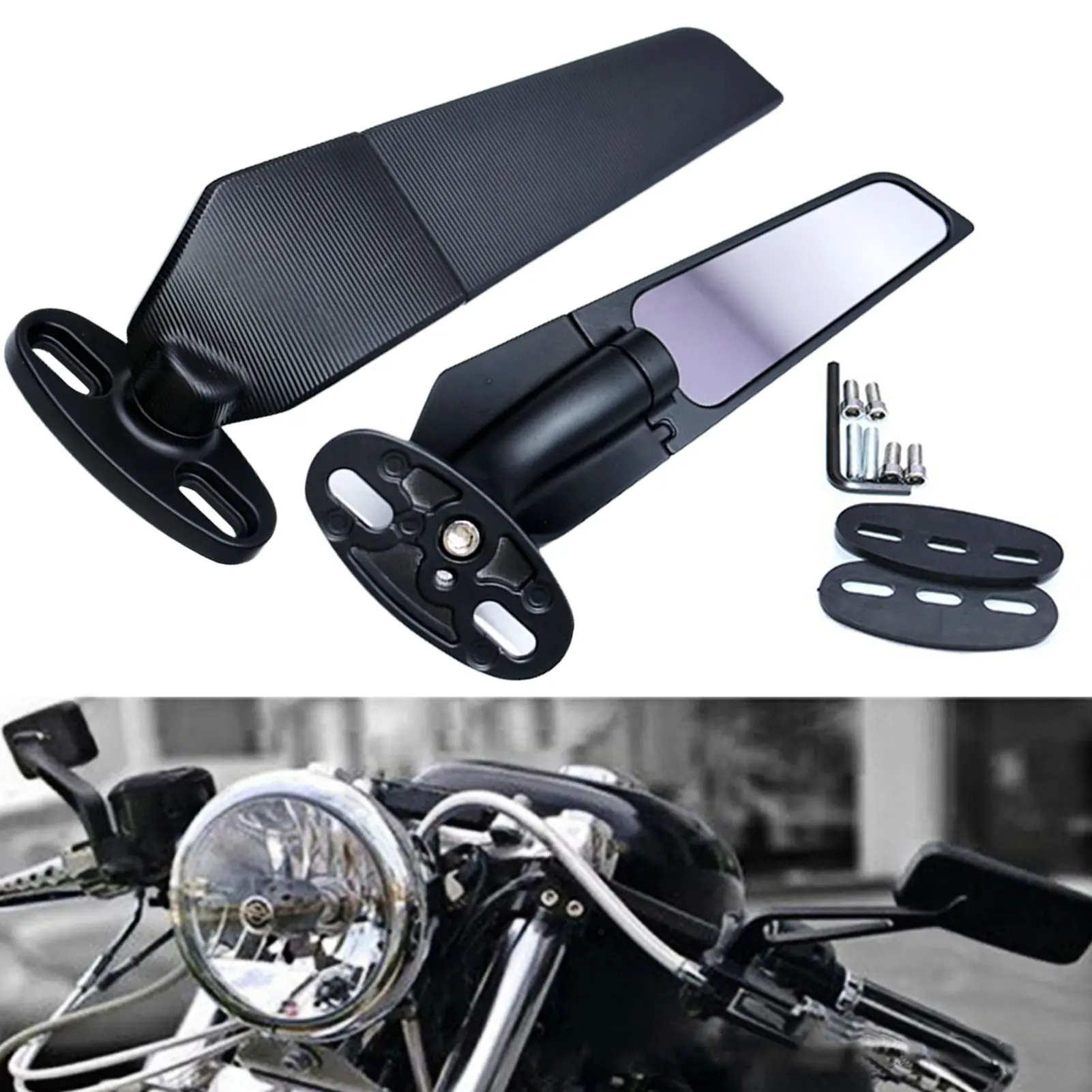 Modified Motorcycle Rearview Mirrors 2 PCS Wind Wing Adjustable Rotating Side Mirrors Bike Riding Motorcycle Accessories
Modified Motorcycle Rearview Mirrors 2 PCS Wind Wing Adjustable Rotating Side Mirrors Bike Riding Motorcycle Accessories