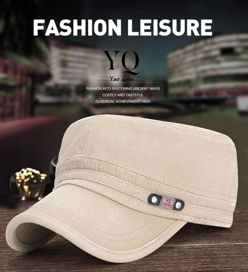 Fashion Flat Top Hat for Men's Spring New Adjustable Sunvisor Hat Made of Old Washable Hat militär ausrüstung кепка мужская
Fashion Flat Top Hat for Men's Spring New Adjustable Sunvisor Hat Made of Old Washable Hat militär ausrüstung кепка мужская