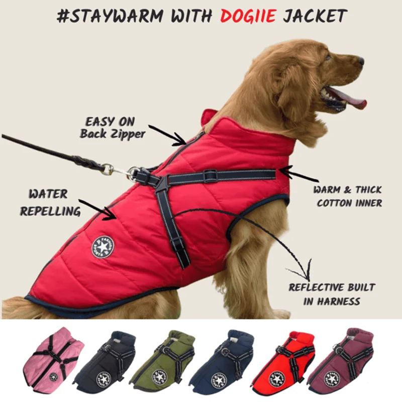 Furry Jacket Warm Dog Winter Coat Cozy Waterproof Windproof Dog Outdoor Jacket, Thick Polar Lining, Small Medium Large Dogs 
Furry Jacket Warm Dog Winter Coat Cozy Waterproof Windproof Dog Outdoor Jacket, Thick Polar Lining, Small Medium Large Dogs
