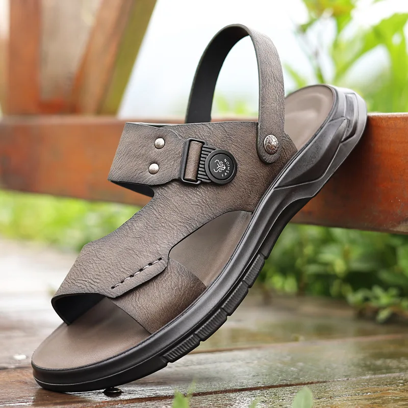 men's new summer leather soft bottom non-slip wear-resistant casual beach shoes outdoor wear dual-use sandals and slippers 
men's new summer leather soft bottom non-slip wear-resistant casual beach shoes outdoor wear dual-use sandals and slippers