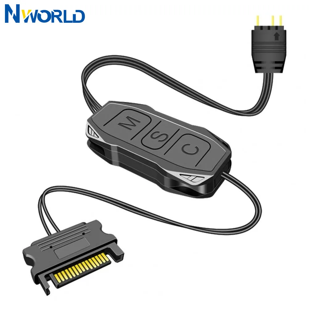 ARGB Controller Lengthen Cable Wide Compatibility 3 Pin to SATA Pin Power Supply Case Fan Black Mini RGB Controller
ARGB Controller Lengthen Cable Wide Compatibility 3 Pin to SATA Pin Power Supply Case Fan Black Mini RGB Controller