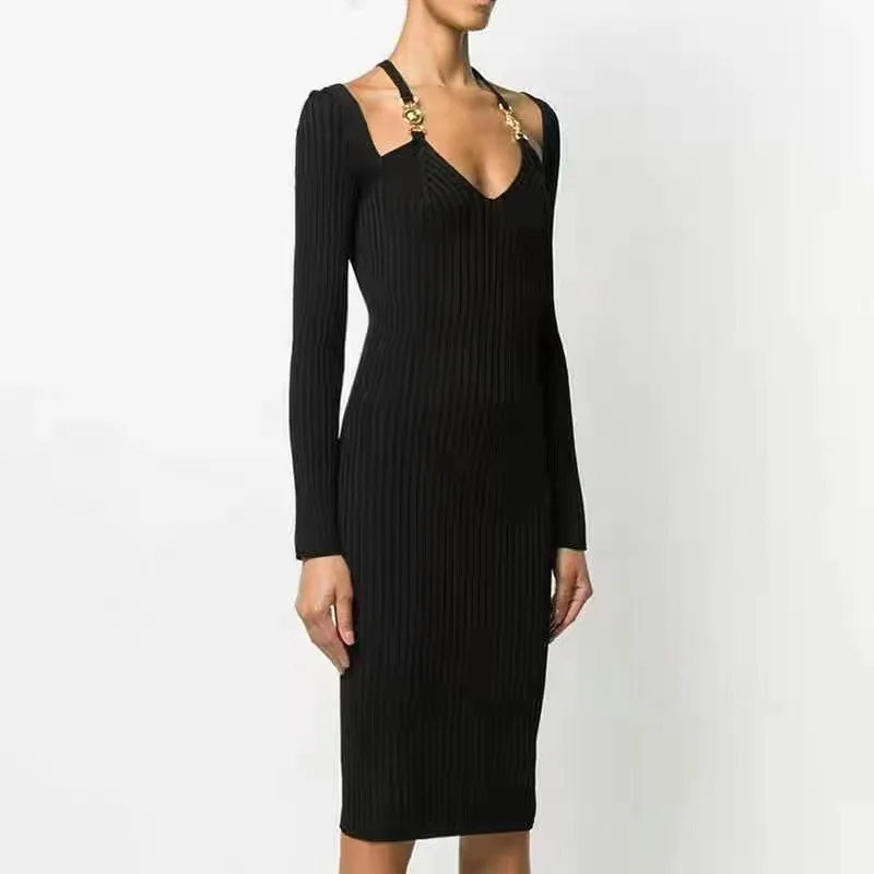 2022 New Winter Women Long Sleeve Sexy V-Neck Bodycon Mini Dress Knitting Fashion Office Lady High Street Dress High Quality
2022 New Winter Women Long Sleeve Sexy V-Neck Bodycon Mini Dress Knitting Fashion Office Lady High Street Dress High Quality