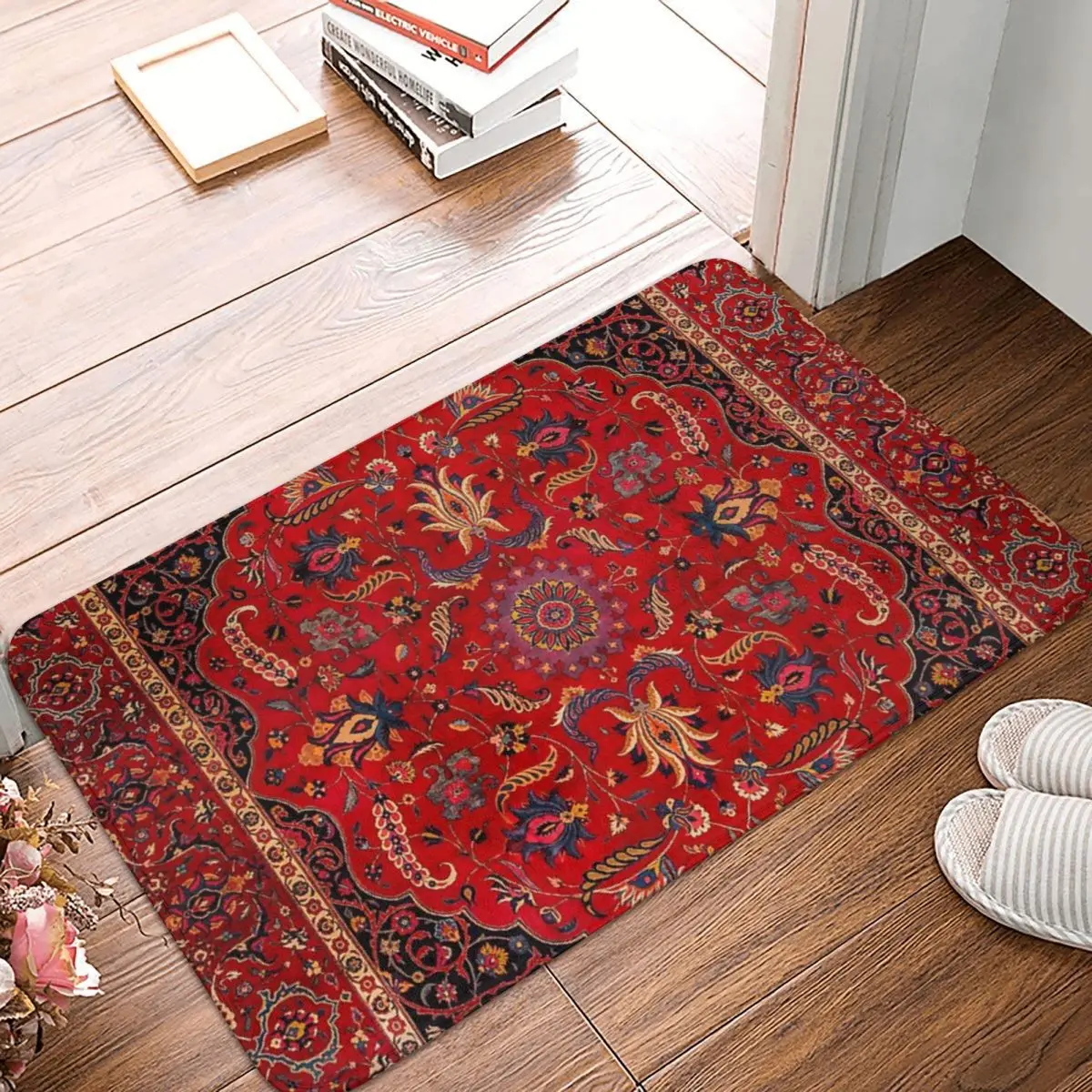 

Antique Persian Rug 60x40cm Carpet Polyester Floor Mats Holiday Doorway Festivle Gifts