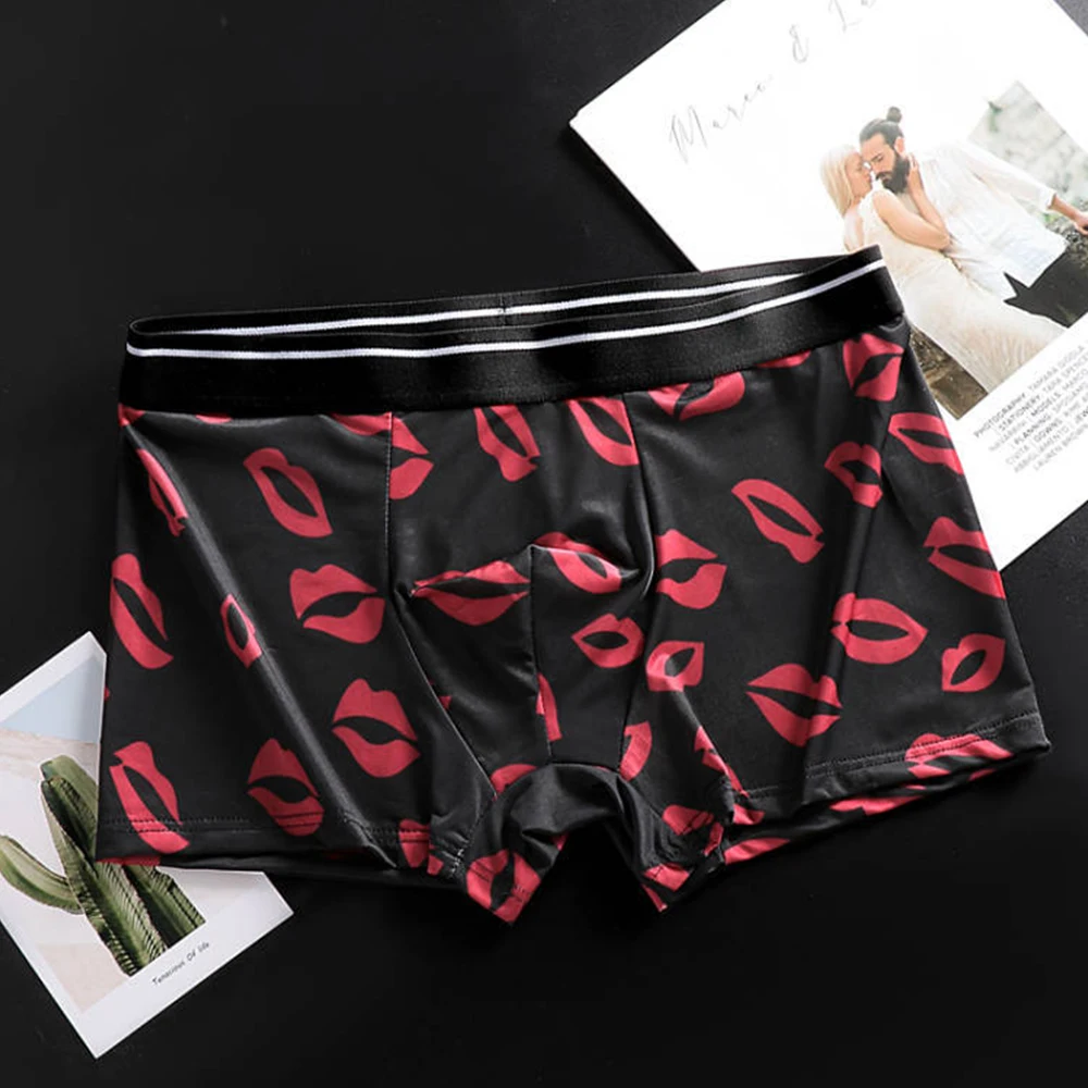 Personalized Men Sexy Ice Silk Print Underwear Boxer Briefs Bulge Pouch Soft Underpants Male Smooth Swimwear Beachwear Trunks
Personalized Men Sexy Ice Silk Print Underwear Boxer Briefs Bulge Pouch Soft Underpants Male Smooth Swimwear Beachwear Trunks