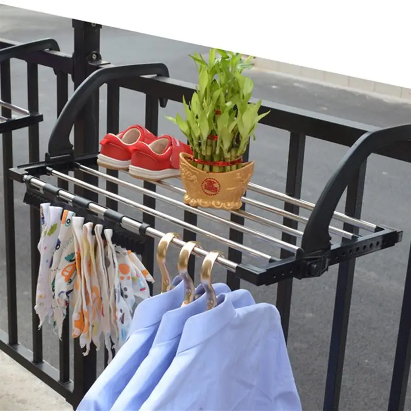 

Clothes Rack Shoe Rack Portable Dryer Rack Steel Towel Balcony Storage Window Drying Stainless Diaper Laundry Folding Drying