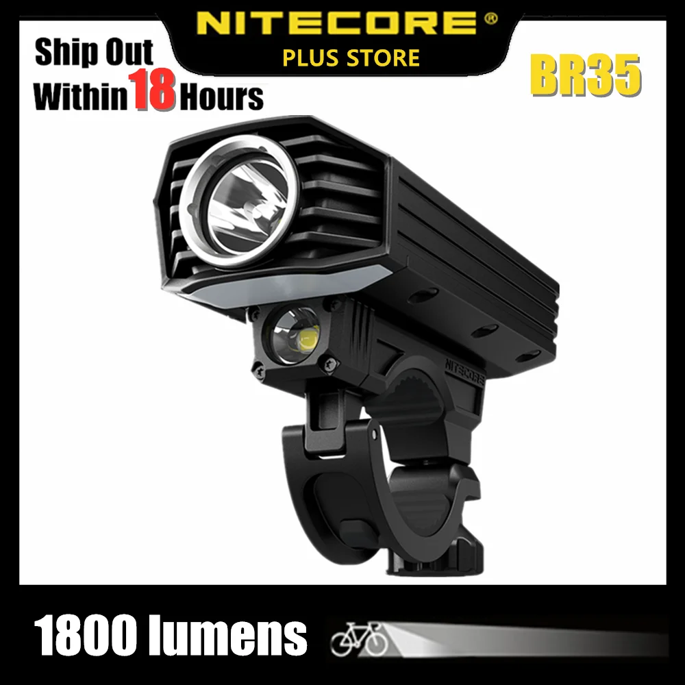 

Original Nitecore BR35 Bike light 1800 Lumens CREE XM-L2 U2 LED Rechargeable Bike/ Bicycle Front Light Built-in 6800mAh Battery