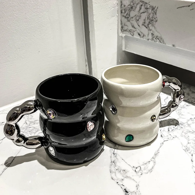 400ml Gem Mug Ceramic Water Cup Drink Breakfast Coffee Milk Cup Handle Luxury Drinkware Couple Girl Christmas Gift
400ml Gem Mug Ceramic Water Cup Drink Breakfast Coffee Milk Cup Handle Luxury Drinkware Couple Girl Christmas Gift