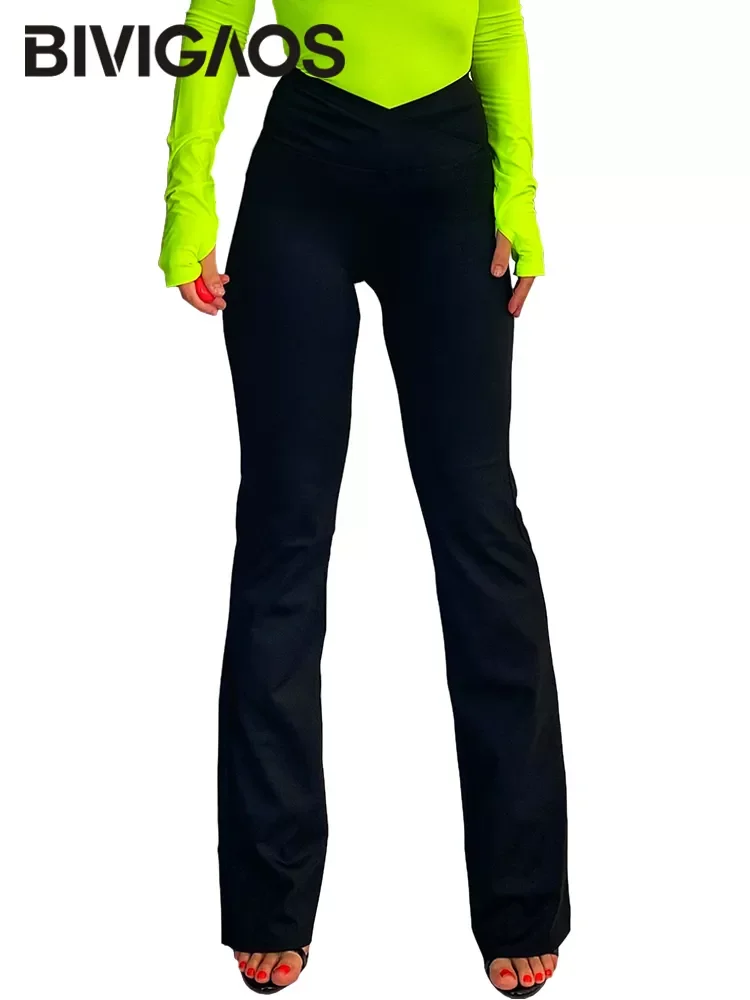 BIVIGAOS 2022 New Cross Waist Sharkskin Flared Pants Women High Waist Black Slim Hem Split Casual Trousers Sexy Skinny Pants
BIVIGAOS 2022 New Cross Waist Sharkskin Flared Pants Women High Waist Black Slim Hem Split Casual Trousers Sexy Skinny Pants