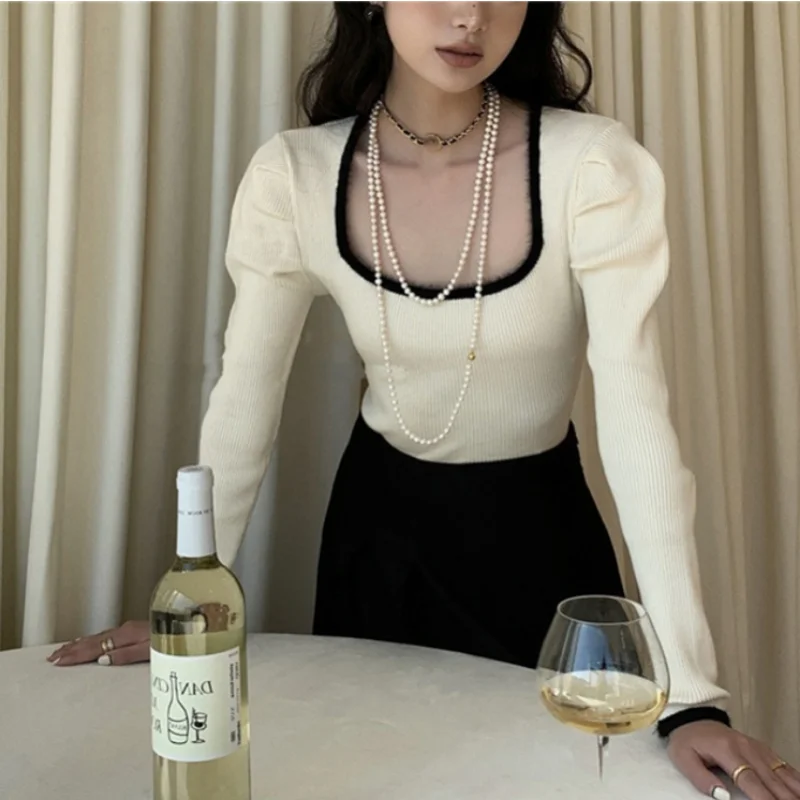 Суперудобные женские свитера, облегающий короткий вязаный джемпер с квадратным воротником, женский свитер с пышными рукавами, пуловер, Мод...
Суперудобные женские свитера, облегающий короткий вязаный джемпер с квадратным воротником, женский свитер с пышными рукавами, пуловер, Мод...