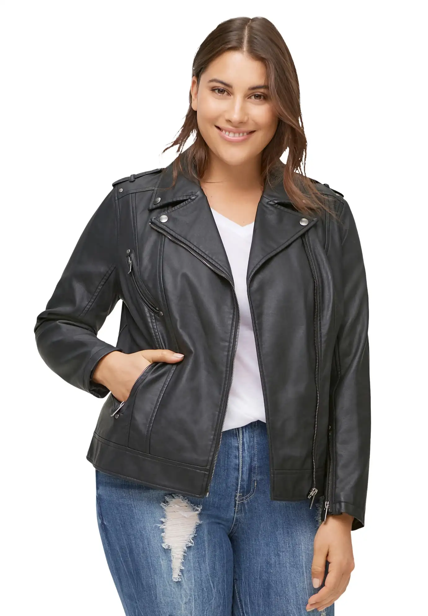 Women's Faux Leather Moto Jacket Jacket Winter Autumn Motorcycle Jacket Outerwear Faux Leather PU Basic Coat
Women's Faux Leather Moto Jacket Jacket Winter Autumn Motorcycle Jacket Outerwear Faux Leather PU Basic Coat