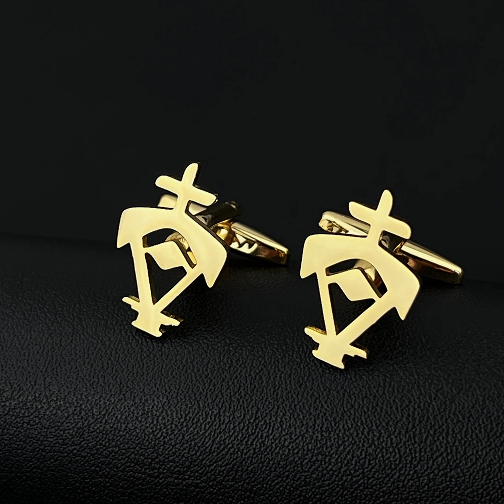 

Ancient Africa Adinkra Tattoo Cufflinks for Men Shirt Suit Clasp Stainless Steel Office Wedding Amulet Gold Jewelry Wholesale