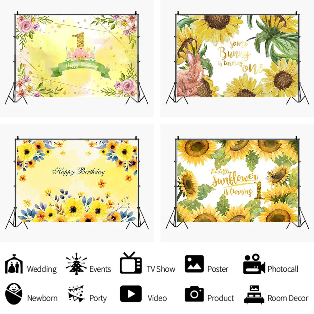 Cute Bee Photography Backdrops One Year Old Baby Birthday Decor Background Sun Flower Happy Birthday Poster for New Born
Cute Bee Photography Backdrops One Year Old Baby Birthday Decor Background Sun Flower Happy Birthday Poster for New Born