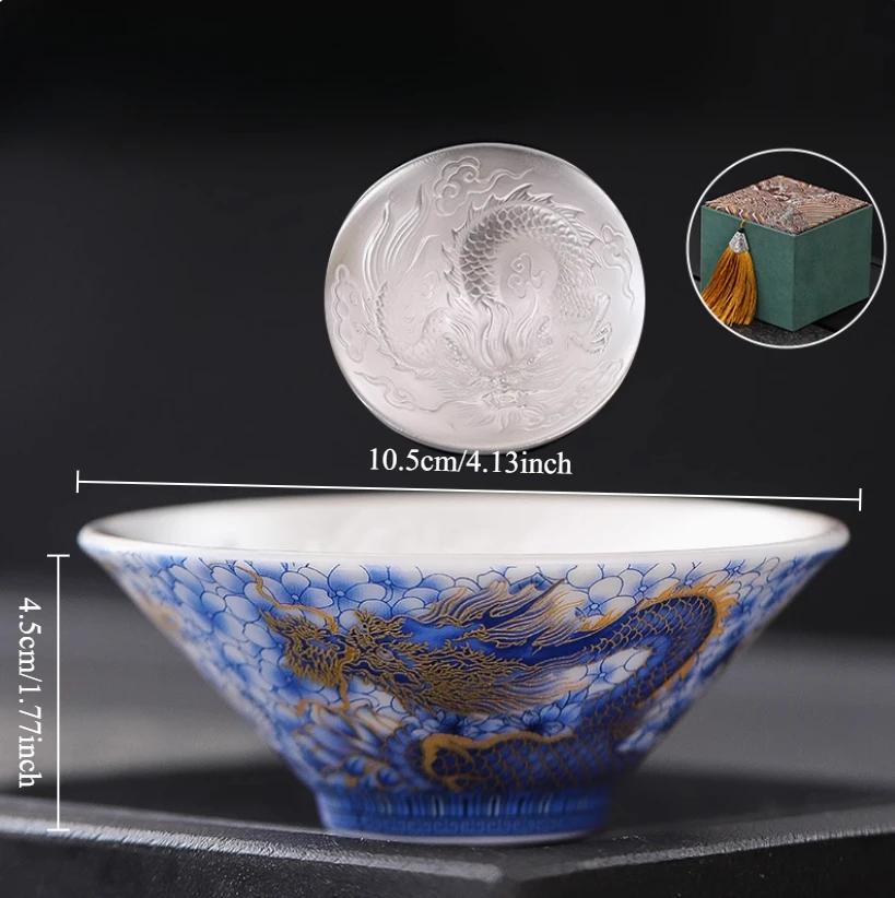 Изысканная эмалированная позолоченная серебряная чашка для чая с рисунком дракона, 1 шт., керамическая чаша для чая, домашняя чашка Пуэр, фарфоровый чайный сервиз ручной работы
Изысканная эмалированная позолоченная серебряная чашка для чая с рисунком дракона, 1 шт., керамическая чаша для чая, домашняя чашка Пуэр, фарфоровый чайный сервиз ручной работы