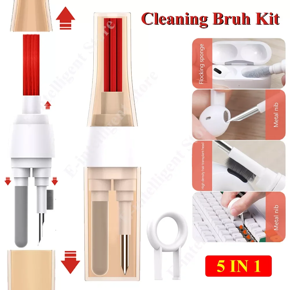 5 IN 1 Keyboard Cleaning Brush Bluetooth Earphones Cleaner Pen with Keycap Puller Cleaning Tool Kit for PC Airpods Pro 1 2 3
5 IN 1 Keyboard Cleaning Brush Bluetooth Earphones Cleaner Pen with Keycap Puller Cleaning Tool Kit for PC Airpods Pro 1 2 3