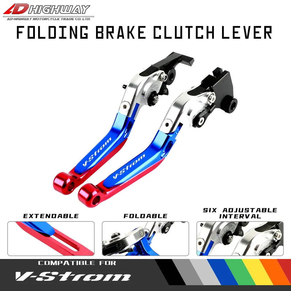 20 Color V-Strom Logo CNC Aliuminum Brake Adjustable Extendable Folding Brake Clutch Levers For SUZUKI DL650 / V-STROM 2004-2010
20 Color V-Strom Logo CNC Aliuminum Brake Adjustable Extendable Folding Brake Clutch Levers For SUZUKI DL650 / V-STROM 2004-2010