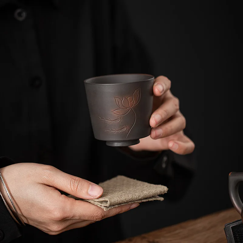 

Пурпурная керамика Юньнань, чайная чашка Jianshui ручной работы, слепой кинжал, керамическая чайная чашка кунг-фу, чайная чашка, большая чашка для мастера, чаша с одной чашкой