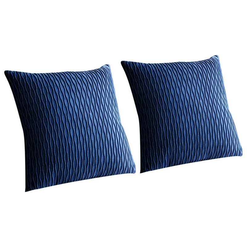 Pack of 2 Wavy Striped Velvet Square Pillowcase 20X20 Pillow Covers-Navy Blue
Pack of 2 Wavy Striped Velvet Square Pillowcase 20X20 Pillow Covers-Navy Blue