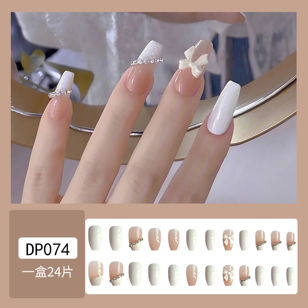 24P Bow Long Ballet France Press on Nails Reusable False Nails Removable Fake Nails Short Round Coffin Girls Nail Art Decoration
24P Bow Long Ballet France Press on Nails Reusable False Nails Removable Fake Nails Short Round Coffin Girls Nail Art Decoration