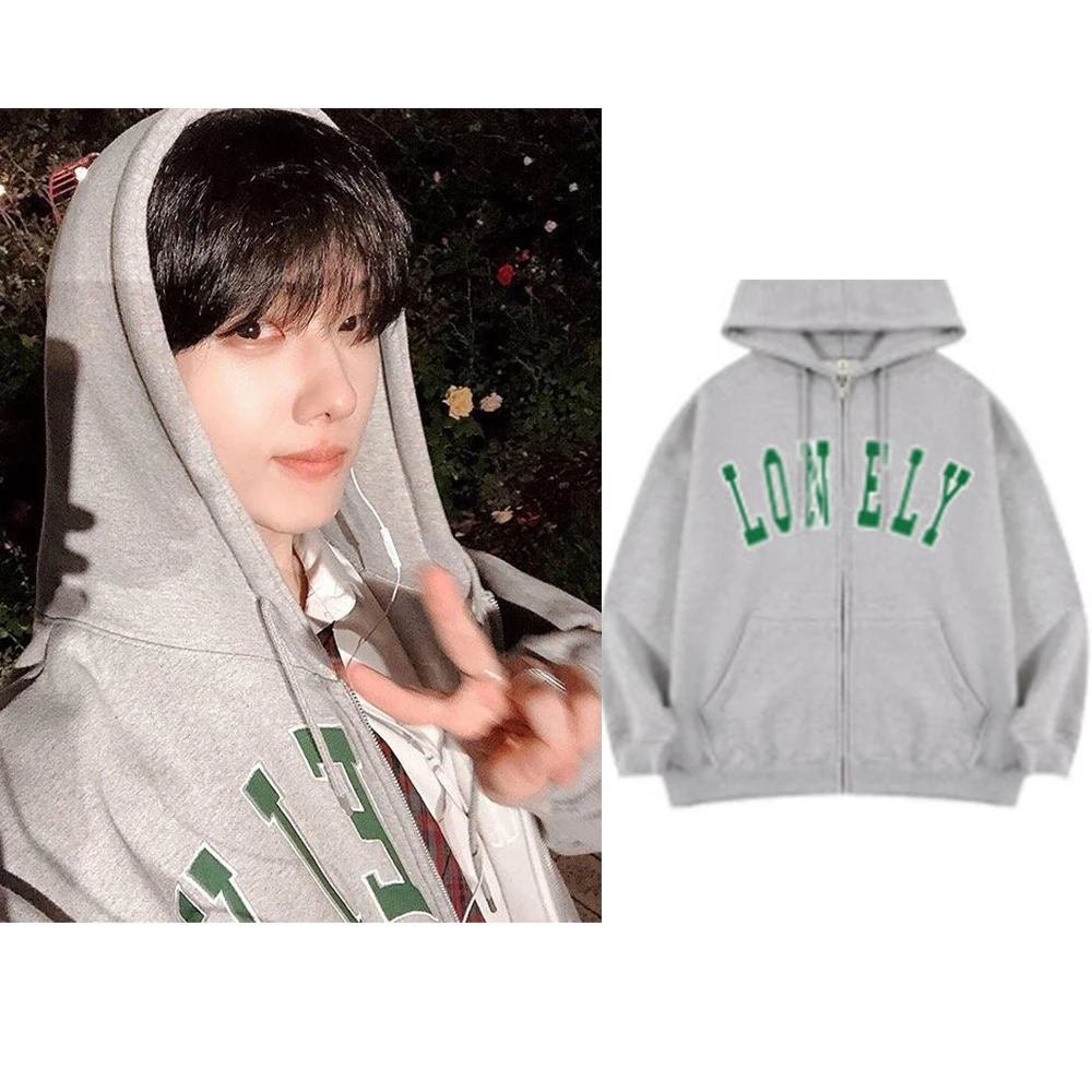 NT DREAM Lonely Letter Print Hoodie Jacket ParkJisung Grey Loose Fleece Zipper Sweatshirt Women Men Y2k Korean Style Jacket Coat
NT DREAM Lonely Letter Print Hoodie Jacket ParkJisung Grey Loose Fleece Zipper Sweatshirt Women Men Y2k Korean Style Jacket Coat