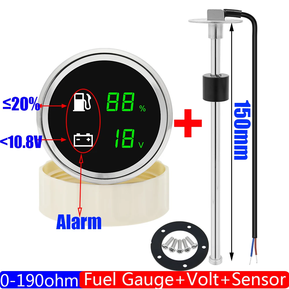 Новый 52 мм универсальный двойной датчик 2 в 1 со светодиодной сигнализацией, измеритель уровня топлива, вольтметр + датчик уровня топливного бака 0-190 Ом, автомобиль, лодка, заказ
Новый 52 мм универсальный двойной датчик 2 в 1 со светодиодной сигнализацией, измеритель уровня топлива, вольтметр + датчик уровня топливного бака 0-190 Ом, автомобиль, лодка, заказ