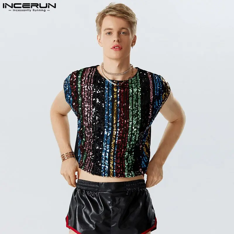 Sexy Fashion Style Tops INCERUN Men's Flash Fabric Striped Tank Tops Casual Male Loose Hot Selling Short Sleeve Waistcoat S-5XL
Sexy Fashion Style Tops INCERUN Men's Flash Fabric Striped Tank Tops Casual Male Loose Hot Selling Short Sleeve Waistcoat S-5XL