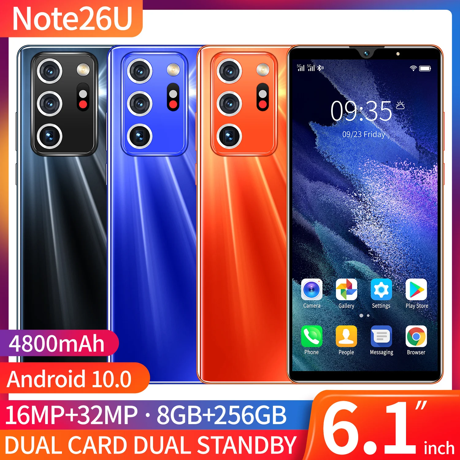 Смартфон Note26U, 6 + 128 ГБ, 6,1 дюйма, Full Screen, MTK6797, ЦПУ, 21 + 32 Мп, 4800 мАч
Смартфон Note26U, 6 + 128 ГБ, 6,1 дюйма, Full Screen, MTK6797, ЦПУ, 21 + 32 Мп, 4800 мАч