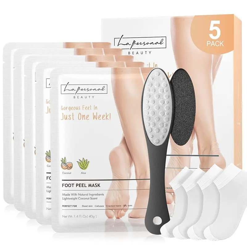 Foot Peel Mask (5 Pairs) - 3-in-1 Foot Peeling Mask + Foot Scrubber + Socks, Foot Care Kit for Cracked Heels, Callus Remover for
Foot Peel Mask (5 Pairs) - 3-in-1 Foot Peeling Mask + Foot Scrubber + Socks, Foot Care Kit for Cracked Heels, Callus Remover for