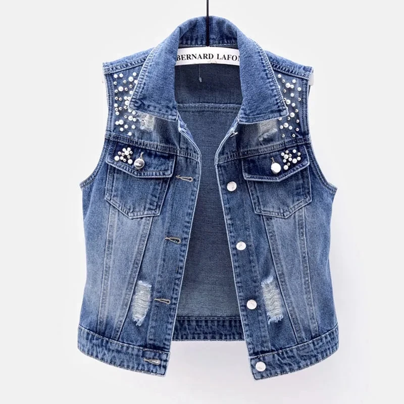 2022 New Denim Vest Top Women's Spring Autumn Jeans Outer Wear All-match High-end Denim Vest Women's Denim Coat Short Women Coat
2022 New Denim Vest Top Women's Spring Autumn Jeans Outer Wear All-match High-end Denim Vest Women's Denim Coat Short Women Coat