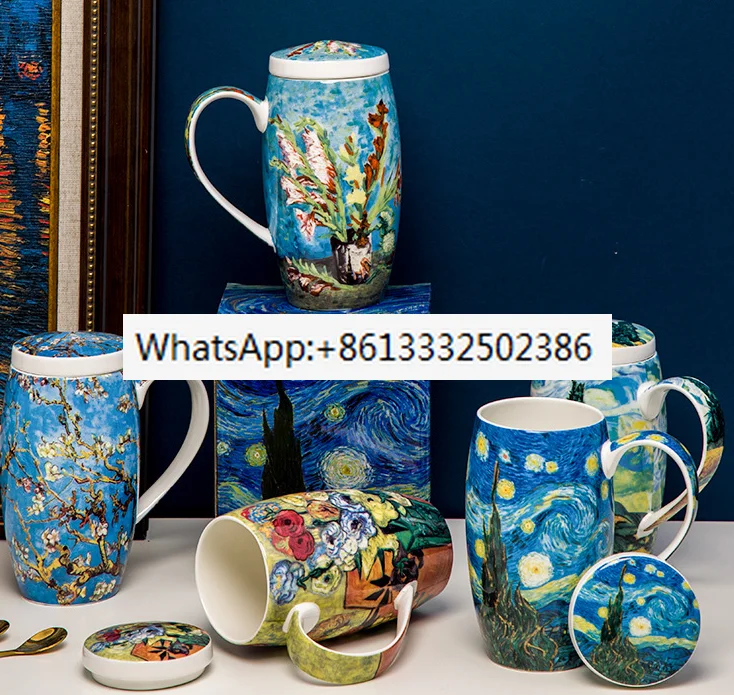 Van Gogh Oil Painting Mug Ceramic Coffee Cup Starry Night Creative Large Mugs Espresso Cups Bone China Gift Box with Lid Spoon
Van Gogh Oil Painting Mug Ceramic Coffee Cup Starry Night Creative Large Mugs Espresso Cups Bone China Gift Box with Lid Spoon