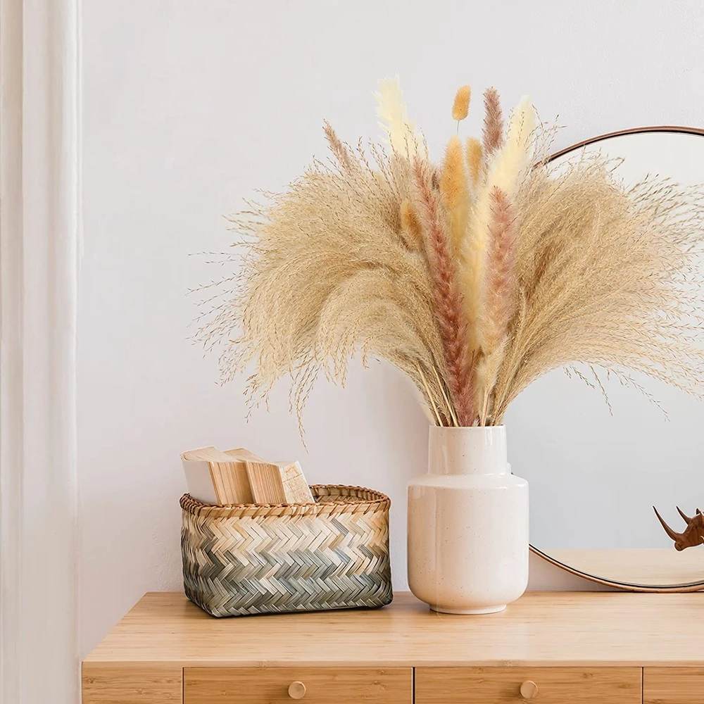 100Pcs/lot Cream Pampas Grass Fluffy Room Phragmites Decoration Natural Bunny Tail Grass Dried Flowers Bouquet Boho Home Decor
100Pcs/lot Cream Pampas Grass Fluffy Room Phragmites Decoration Natural Bunny Tail Grass Dried Flowers Bouquet Boho Home Decor