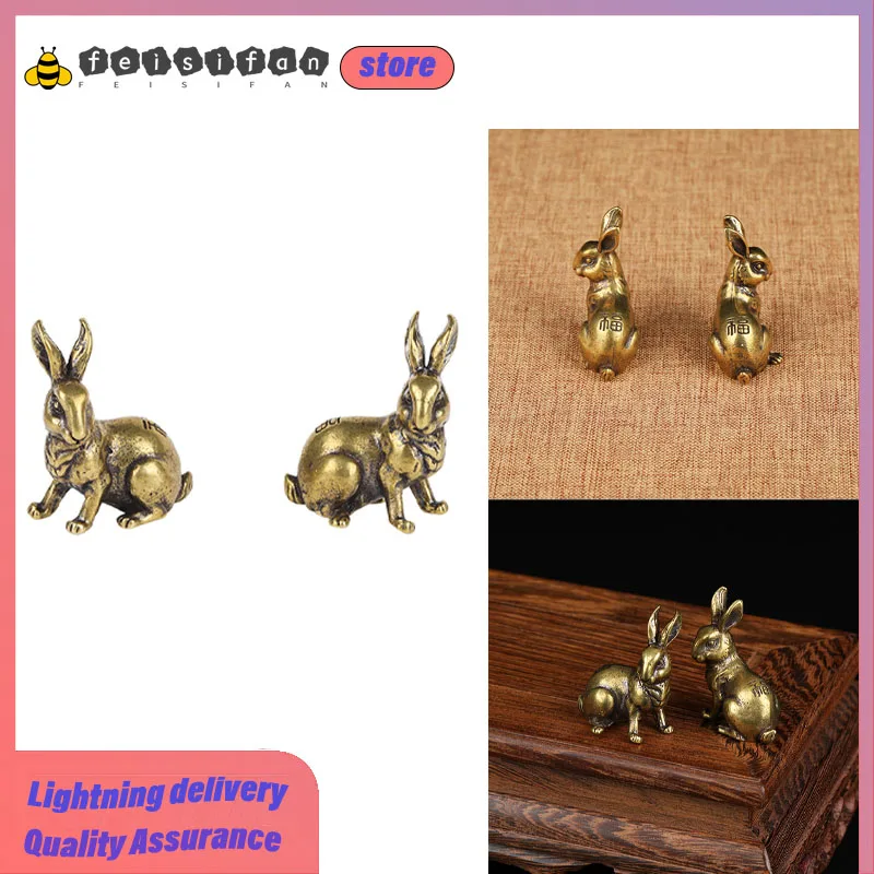 Pure Brass Solid Rabbit Household Tea Set Keychain Retro Handmade Zodiac Animal Doll Buckle Ring Pendant Gift Home Ornament
Pure Brass Solid Rabbit Household Tea Set Keychain Retro Handmade Zodiac Animal Doll Buckle Ring Pendant Gift Home Ornament