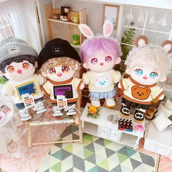 20CM Star Doll Clothes Cute Plush Dolls Clothes Plush Lovely Bear Style Sweater Doll Accessories EXO idol Dol Fans DIY Toy